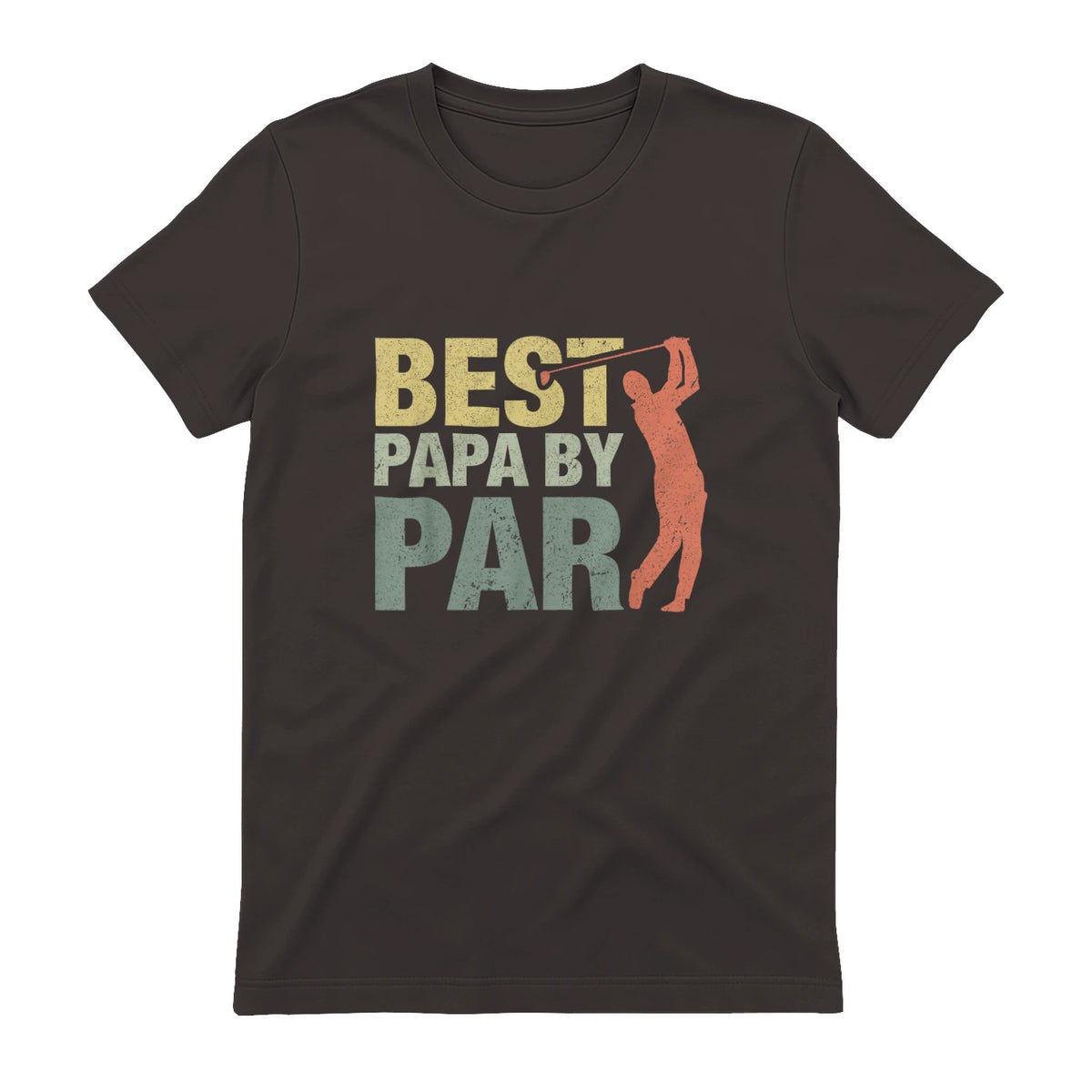 Funny Best Papa By Par Father's Day Golf Gift Grandpa in Dark Chocolate - back view