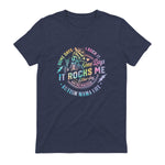 Autism Mama Life Some Days I Rock It Some Days It Rock Me in Heather Navy - back view