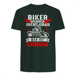 Biker Werden Nicht Grau Das Ist Chrom Motorradfahrer Biker in Forest Green - back view