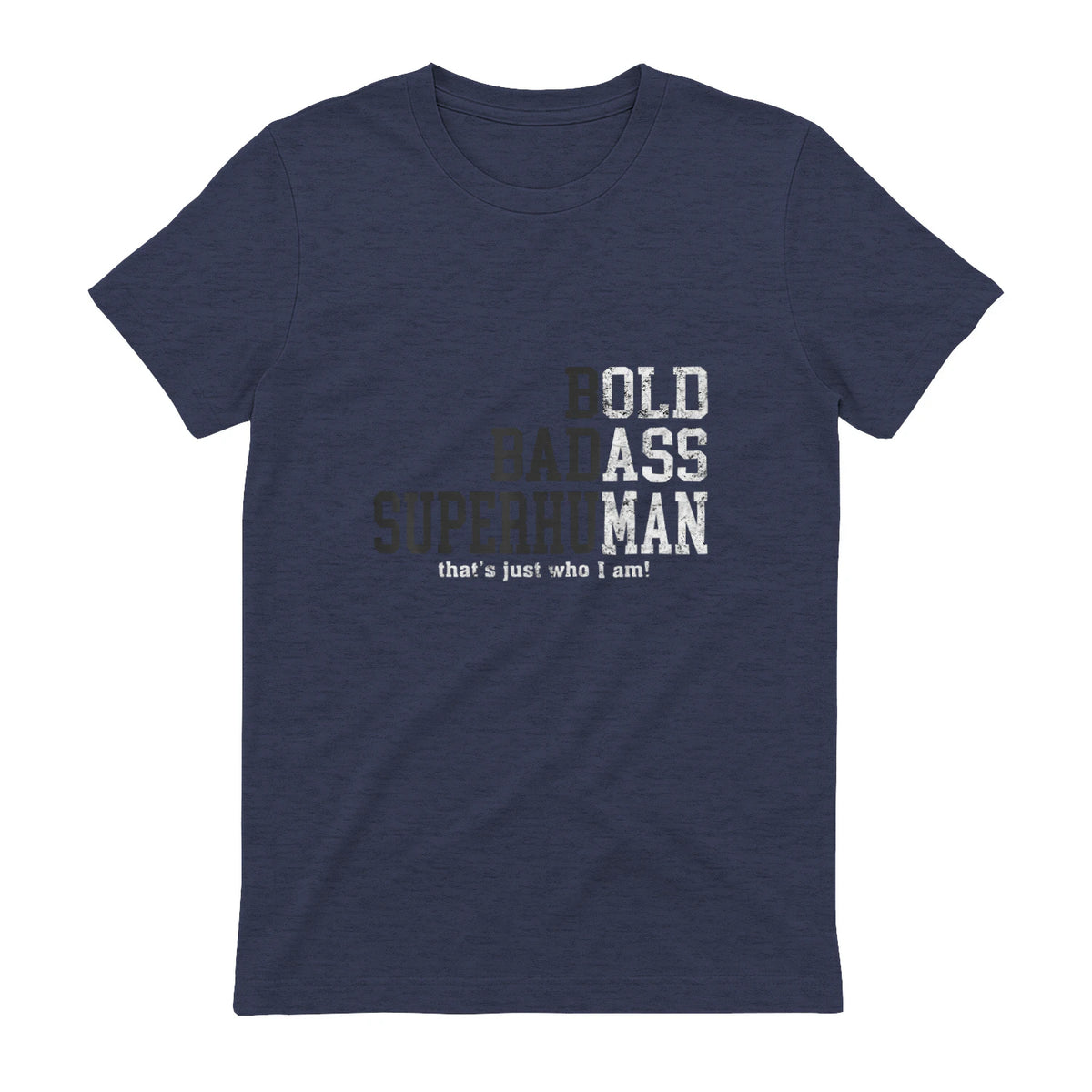 Funny Dad Husband Father's Day T-Shirt in Heather Navy - back view