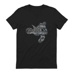 Dirt Bike American Flag T-Shirt Motocross Enduro Shirt T-Shirt in Black - back view