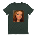Funny Doll Face Meme Expression Hilarious Sarcastic in Forest Green - back view