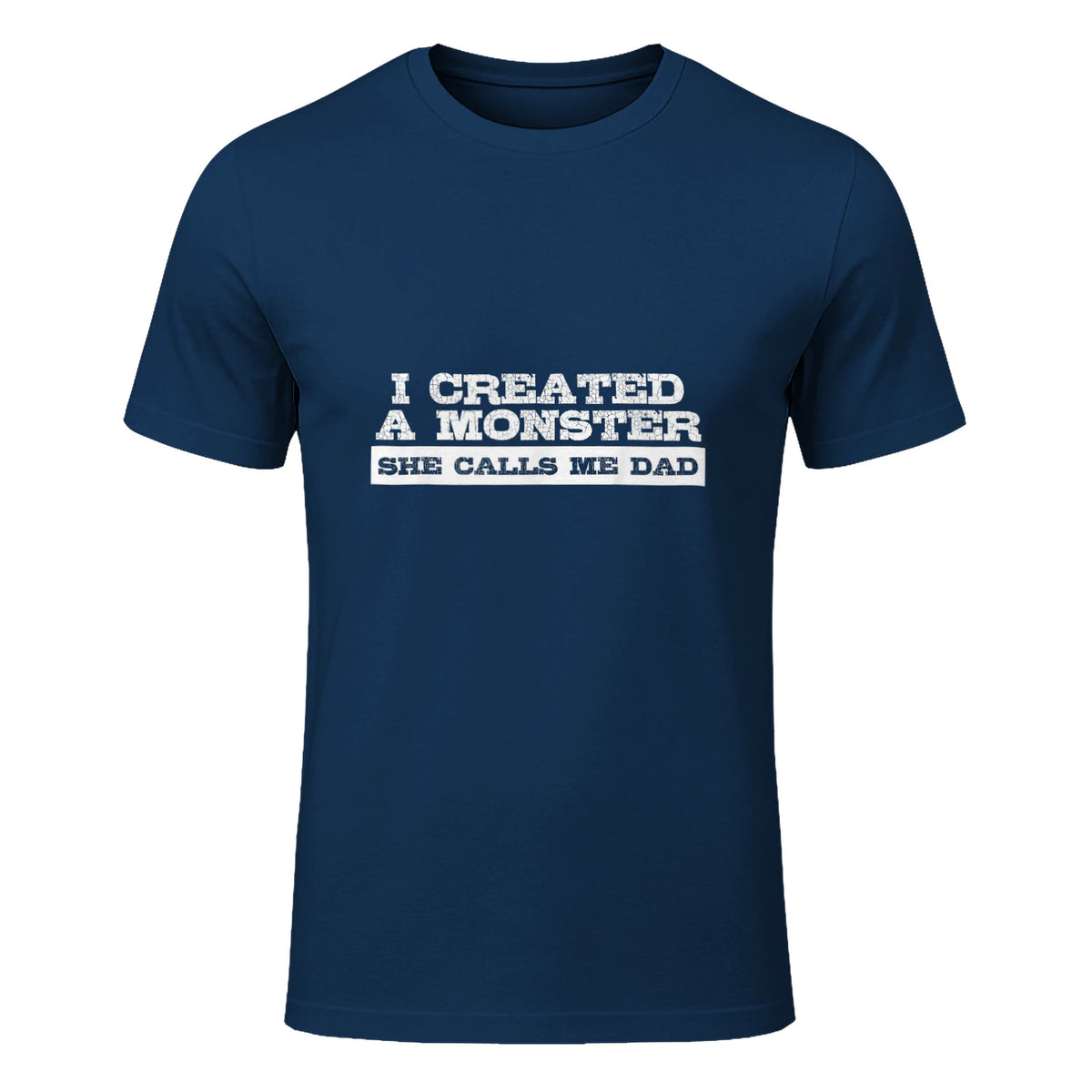 Funny Tshirt Gift for Dad from Daughter First Father's Day in Navy - front view