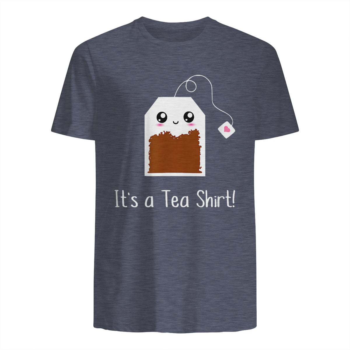 It's a Tea Shirt funny kawaii cute Tea humour Tshirt Tee in Heather Navy - back view