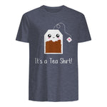 It's a Tea Shirt funny kawaii cute Tea humour Tshirt Tee in Heather Navy - back view