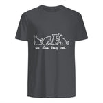 Un Deux Trois Cat, Cute & Funny Kittens, Gift For Cat Lovers T-Shirt in Charcoal - back view