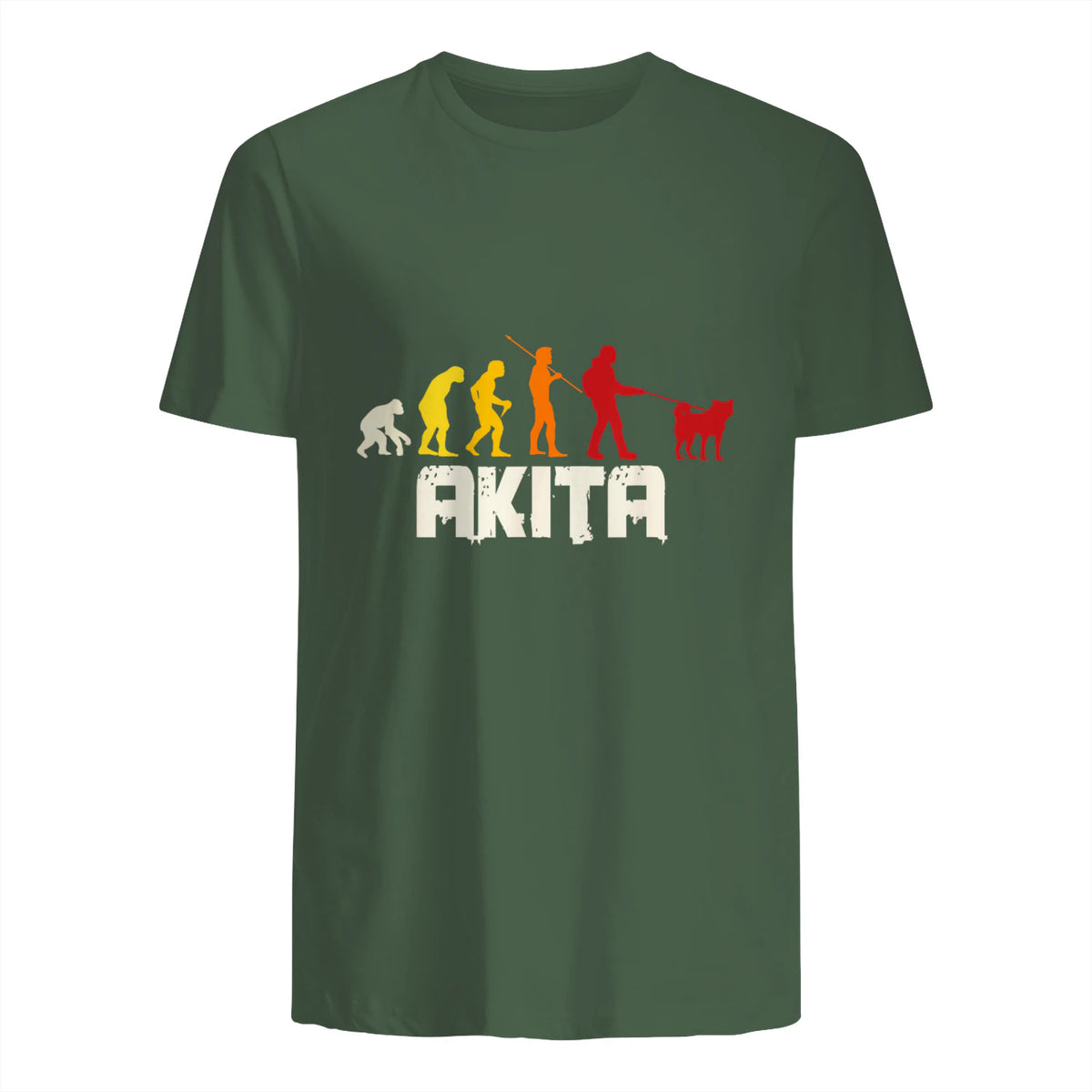 Akita Inu Evolution Chien Japon in Military Green - back view