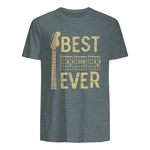 Best Dad Ever Guitar Chord T-Shirt in Dark Heather - back view