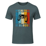 Nouveau Papa Nouvelle Naissance Annonce Gamer Humour T-Shirt in Dark Heather - front view