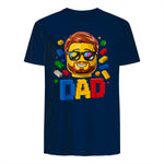 Dad Master Builder T-Shirt in Navy - back view