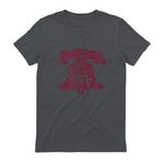 Philadelphia Street Map Liberty Bell Vintage Maroon Philly T-Shirt in Charcoal - back view