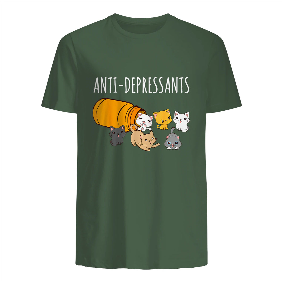 Anti-dépresseurs Chat Collection Chats Kitty Cat in Military Green - back view