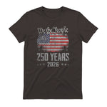 Vintage Anniversary Fourth of July Birthday T-Shirt in Dark Chocolate - back view