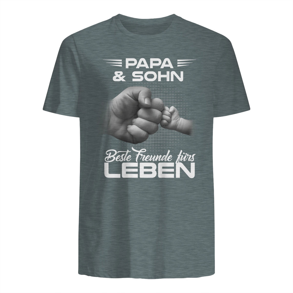 Papa & Sohn Beste Freunde Fürs Leben Vatertag Partnerlook in Dark Heather - back view