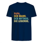 Geschenke für Väter Papa Der Mann Der Mythos Die Legende Classic Fit Novelty Short-sleeve Schwarz S Vate in Navy - back view