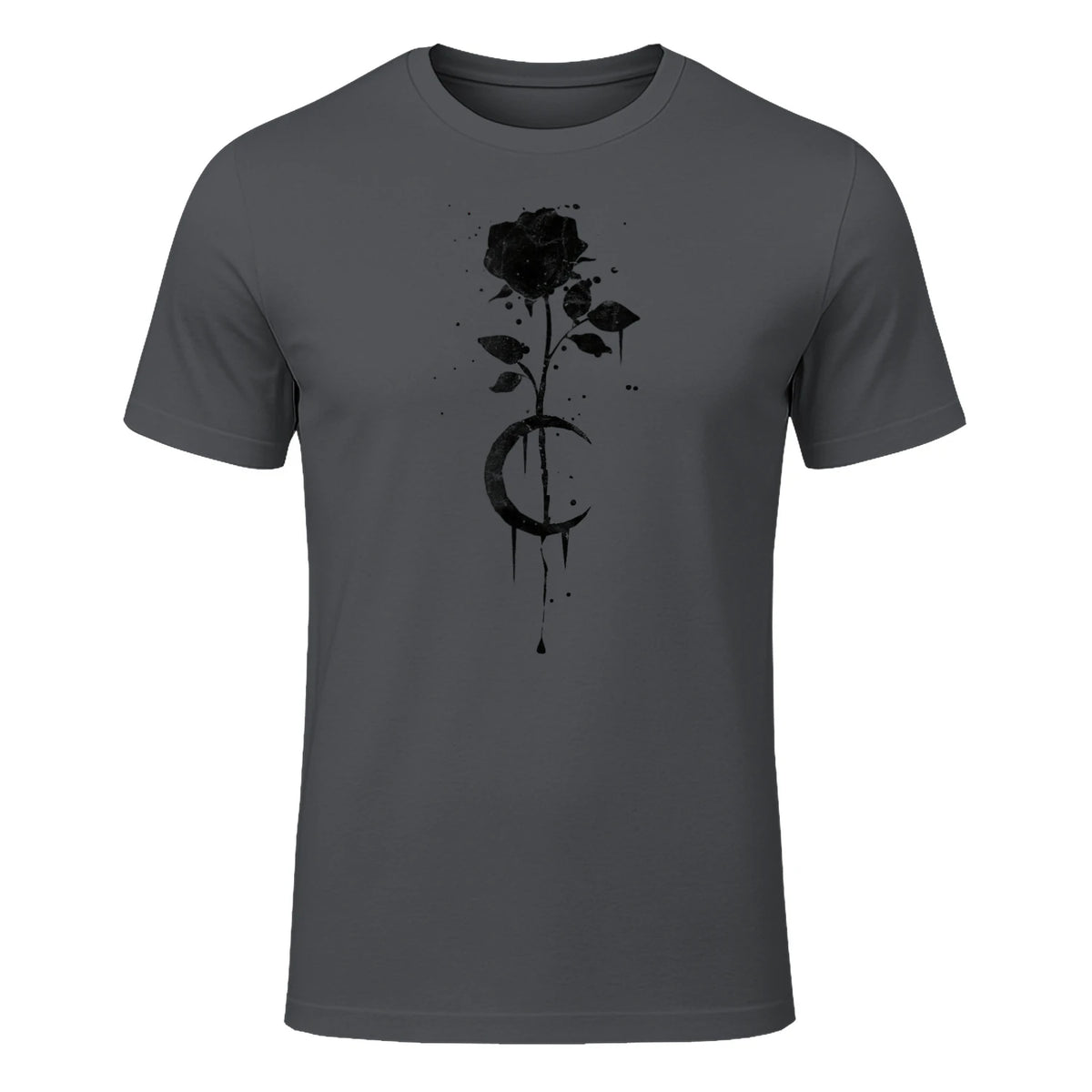 Occult Vintage Moon Rose Witchcraft Okkult Hexe Gothic in Charcoal - front view