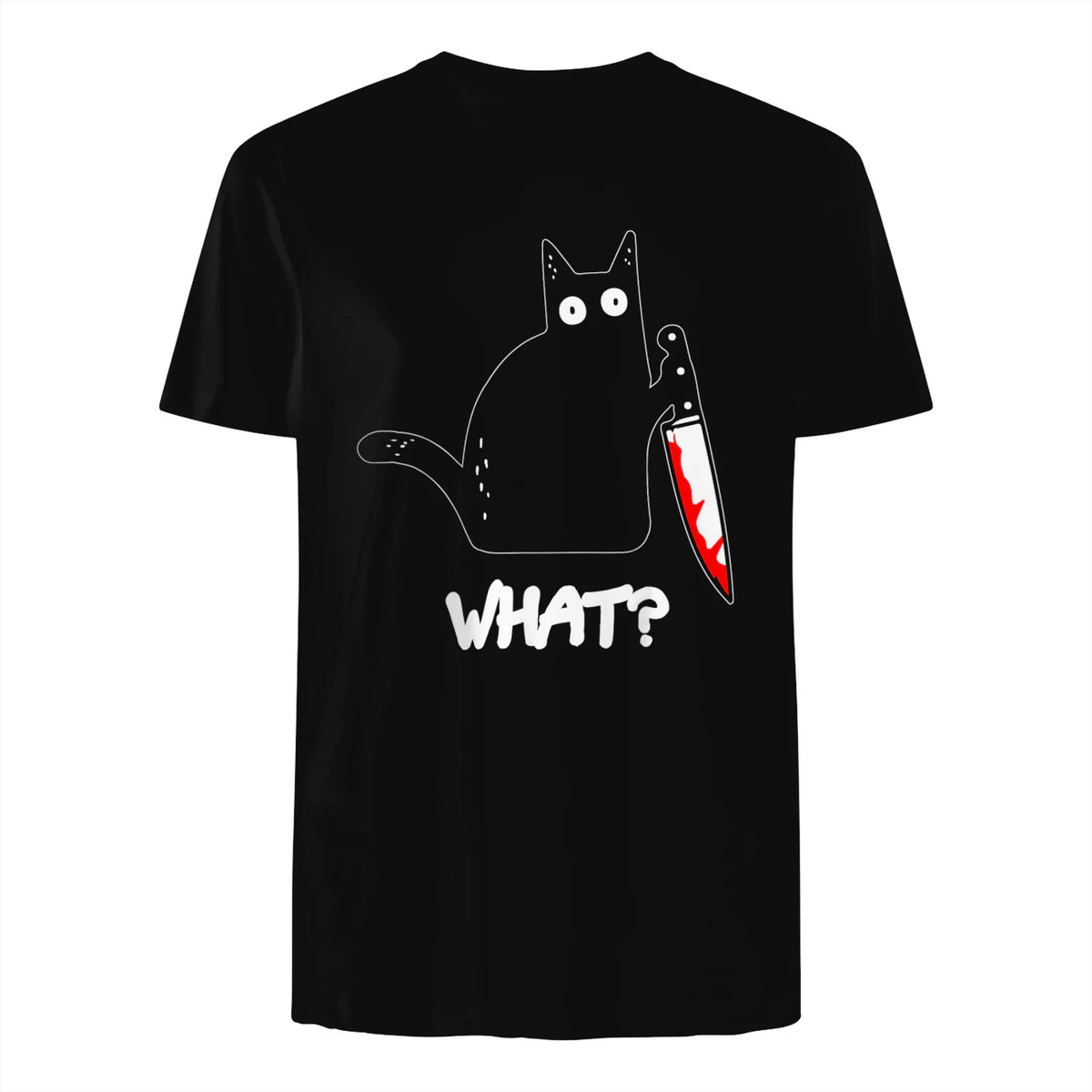 Chat Noir meurtrier drôle avec Couteau - Chat Noir Quoi in Black - back view