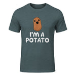 I'm A Potato - Funny Potato Shirt, Vegetable Food Gag Gift in Dark Heather - front view