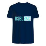 BSBL SZN Baseball Season Game Day Boys Girls Youth T-Shirt in Navy - back view