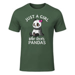 Cute Panda Kawaii Just A Girl Who Loves Pandas Girls in Military Green - front view