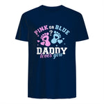 Gender Reveal Daddy dad in Navy - back view