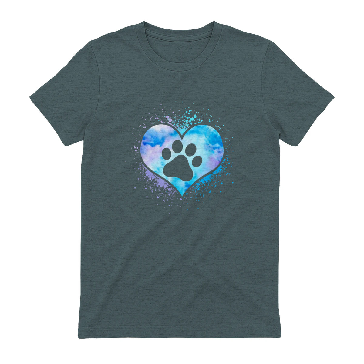 chien patte dans le coeur chien amoureux animal de compagnie in Dark Heather - back view