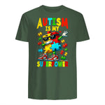 Puzzle Autism Awareness Autistic Support in Military Green - back view