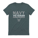 US Navy - Veteran Honor Courage Commitment T-Shirt in Dark Heather - back view