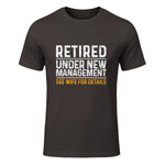 Funny Retirement Party Men's T-Shirt - Dad Humor, Classic Fit, Short Sleeve - Black in Dark Chocolate - front view