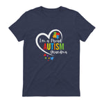 I'm A Proud Grandma Love Heart Autism Awareness Puzzle in Heather Navy - back view