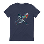 Baseball Player Drip T-Shirt in Heather Navy - back view