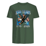 Eagle and Flag Anniversary Birthday T-Shirt in Military Green - back view