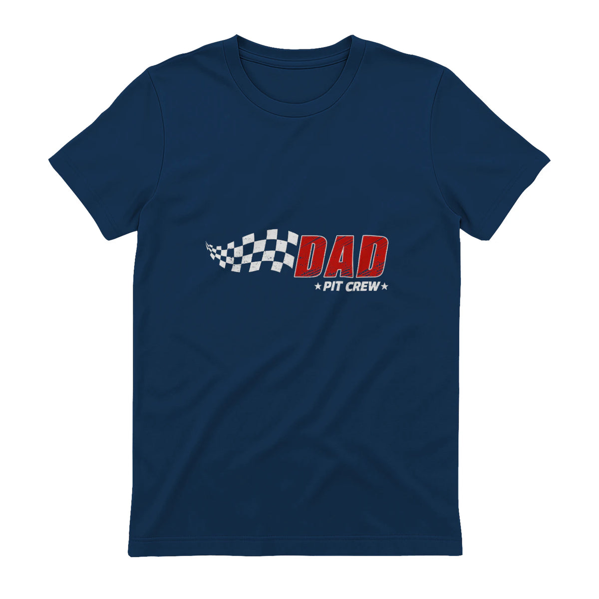 Dad Pit Crew Race Car T-Shirt in Navy - back view
