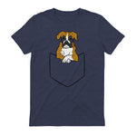 Chien Boxer dans la poche Chien Boxer in Heather Navy - back view