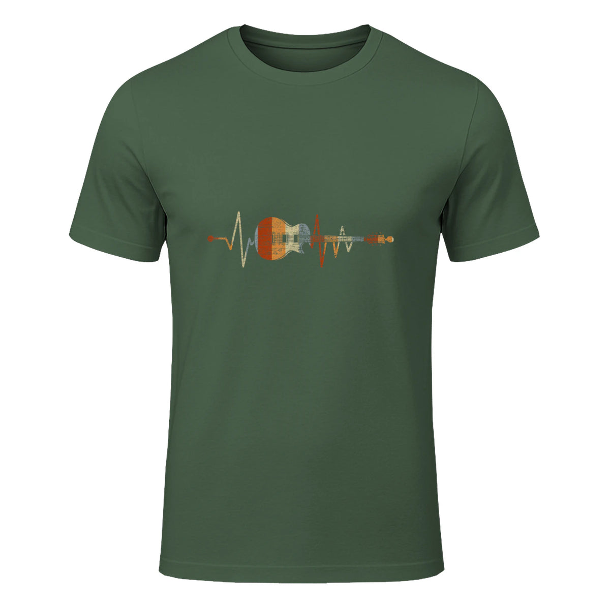 Music Guitarist Heartbeat Guitar in Military Green - front view