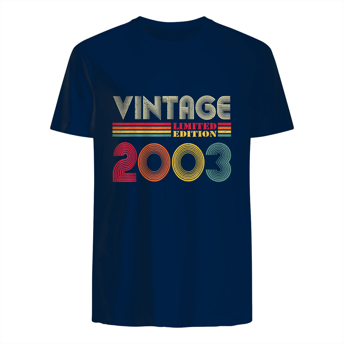 Vintage Twenty-First Birthday Gift T-Shirt in Navy - back view