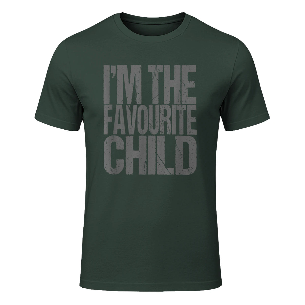 Funny I'm The Favourite Child Siblings in Forest Green - front view