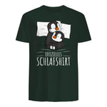 Offizielles Schlafshirt Pinguin Schlafanzug Penguin Kurzarm in Forest Green - back view
