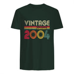 Vintage Twentieth Birthday Gift T-Shirt in Forest Green - back view