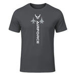 US Air Force with Logo T-Shirt in Charcoal - front view