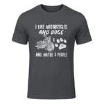 I Like Motorcycles and Dogs and Maybe Three People T-Shirt in Charcoal - front view