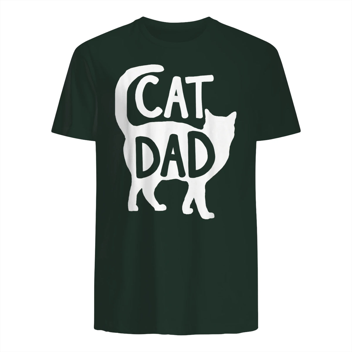 Best Cat Dad Fathers Day Men Kitty Daddy Papa Christmas Meow in Forest Green - back view