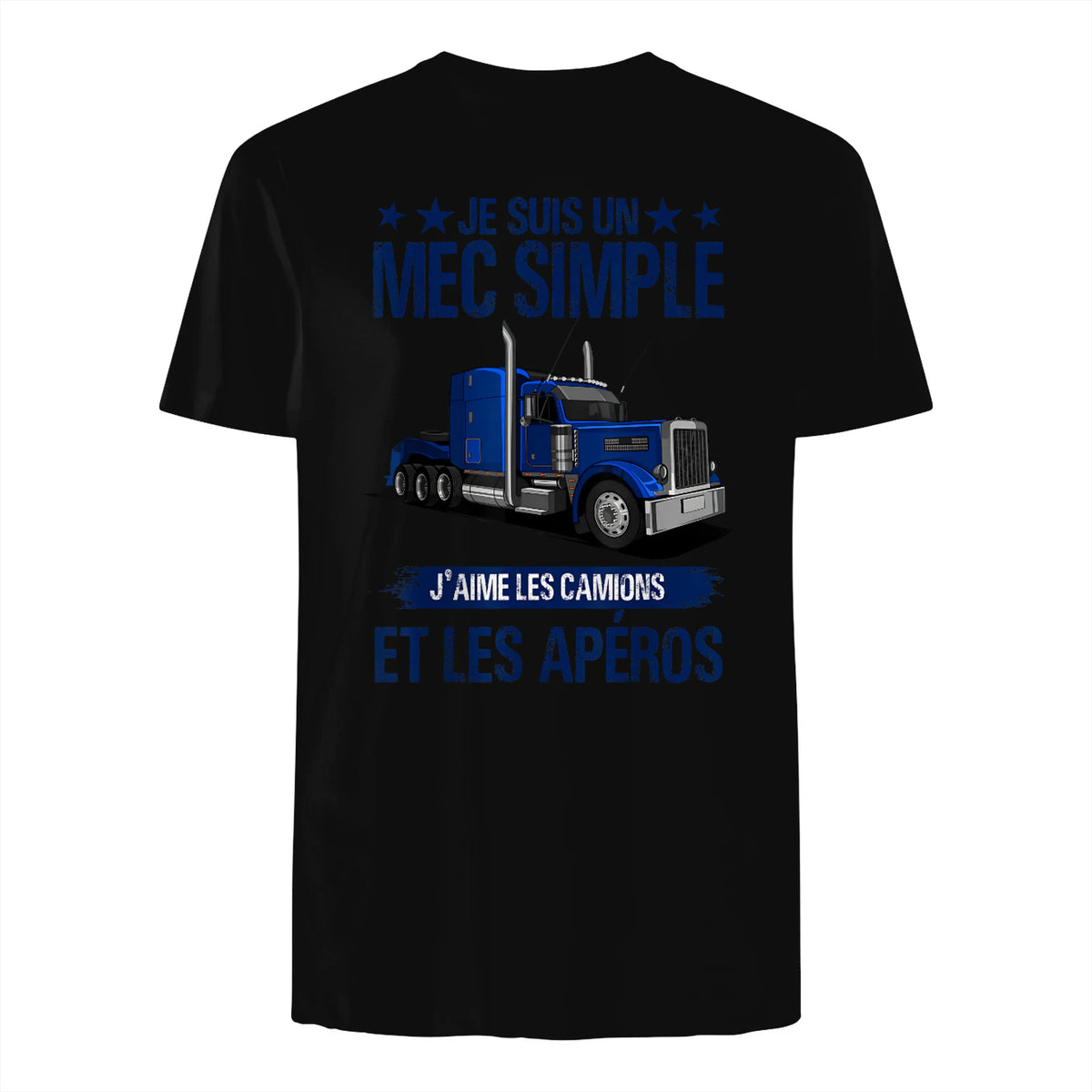 Camion et Routier, mec Simple, Chauffeur Poids Lourds in Black - back view