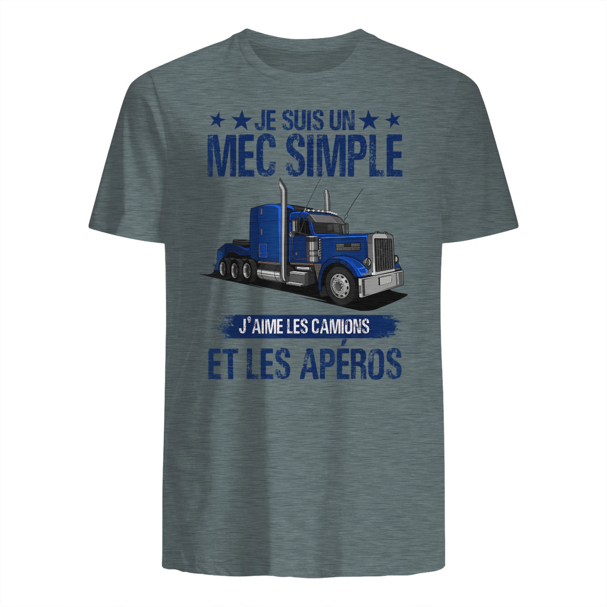 Camion et Routier, mec Simple, Chauffeur Poids Lourds in Dark Heather - back view