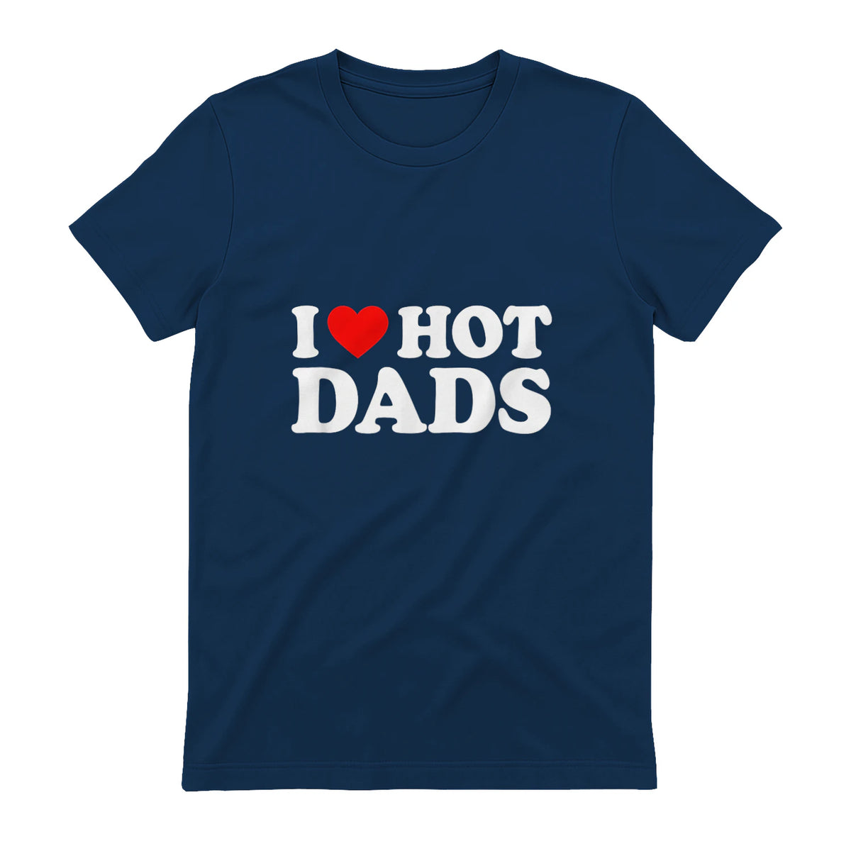 I Love I Heart Hot Dads Shirt in Navy - back view