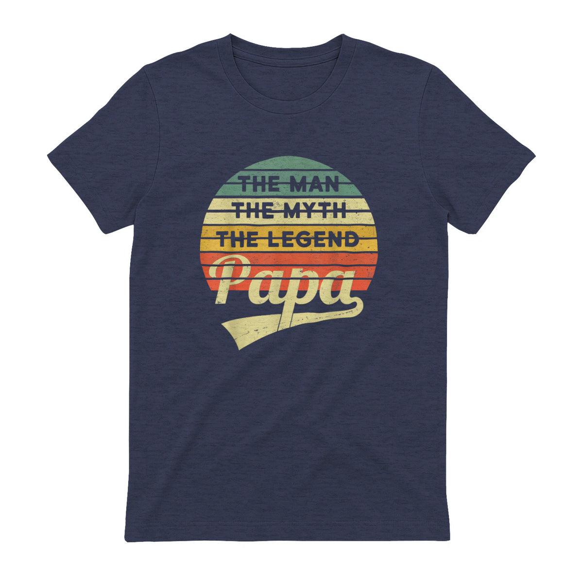 Vatertag Retro - The Man The Myth The Legend Papa in Heather Navy - back view
