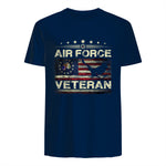 Veteran US Air Force TShirt - American Betsy Ross Flag T-Shirt in Navy - back view