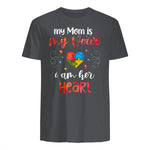 Autism Mom Support ASD T-Shirt in Charcoal - back view