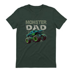 Monster Truck Dad T-Shirt in Forest Green - back view