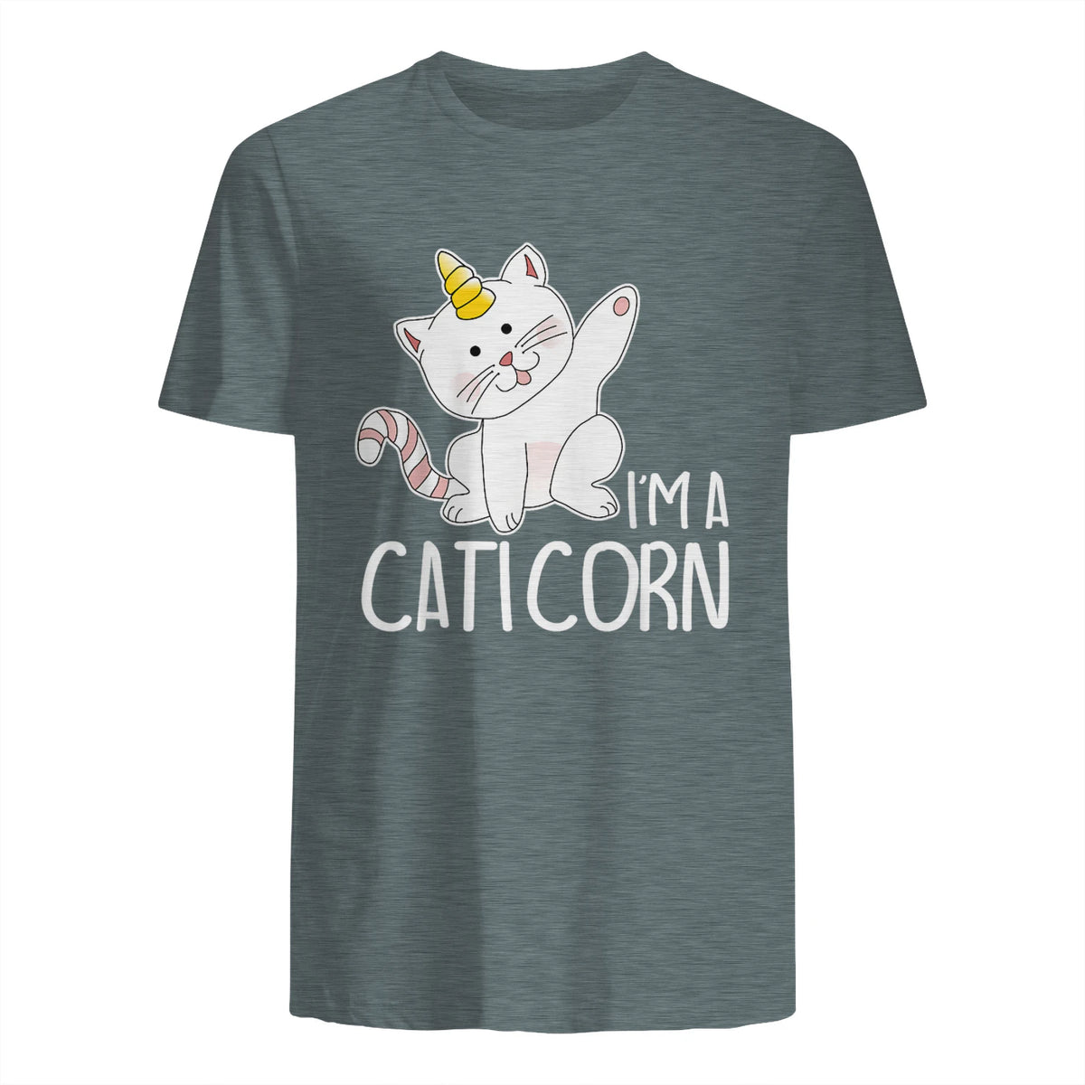 Chats Licorne I Chaton doux I Licorne I Chats in Dark Heather - back view